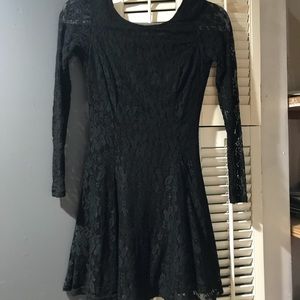 H&M Lace Long Sleeve Skater Dress